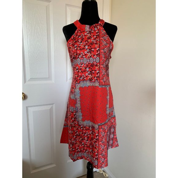 Tie Back Paisley Print Halter Dress - Picture 6 of 8
